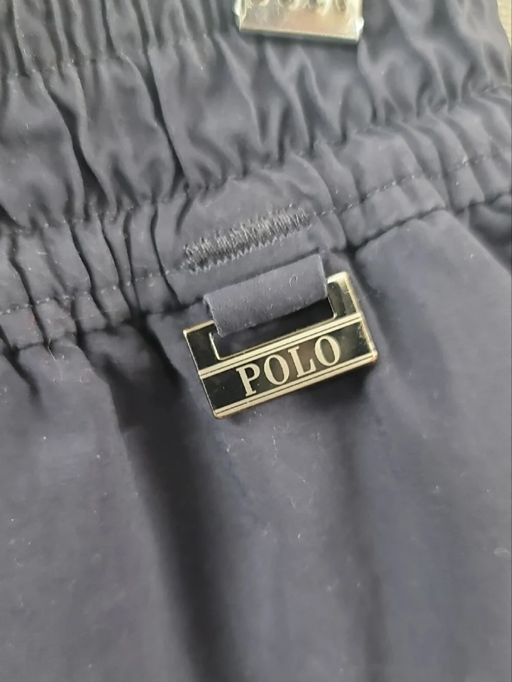 Ralph Lauren Polo Bear Navy Button-Front Swim Trunks Size Small